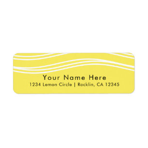 Citrus Lemon Yellow & White Wave Moderne Hochzeit