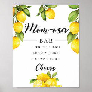 Citrus Lemons Baby Shower Mama-osa Bar Sign Poster