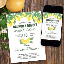 Citrus Lemons Brunch & Bubbly Brautparty Einladung