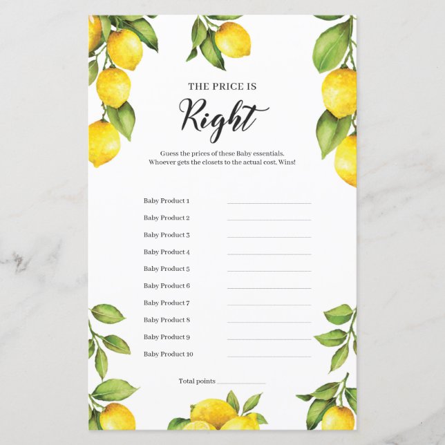 Citrus Lemons Der Preis ist das richtige Baby-Spie (Vorderseite)
