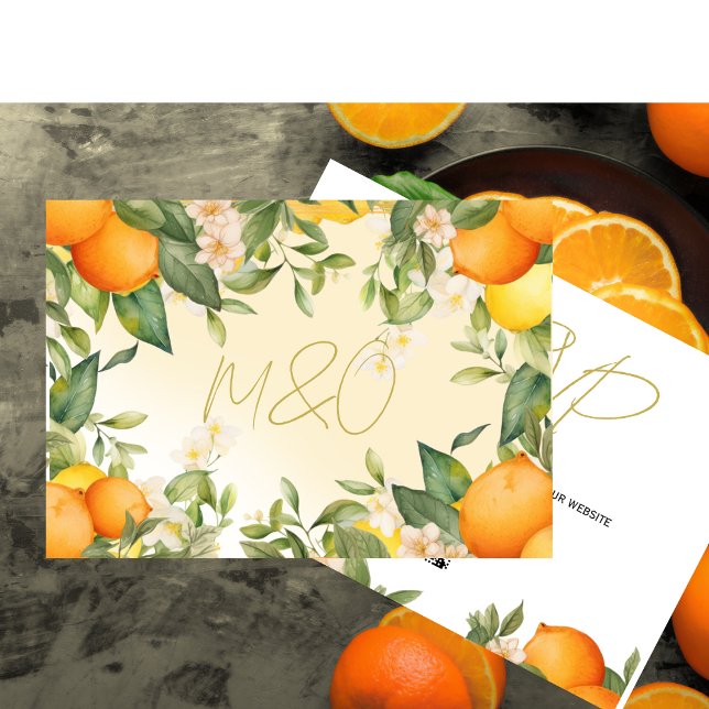 Citrus Lemons Orange Botanische Moderne Hochzeit RSVP Karte (Von Creator hochgeladen)
