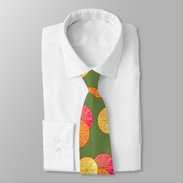 Citrus Limon Graphic Retro Neck Tie Krawatte (Gebunden)