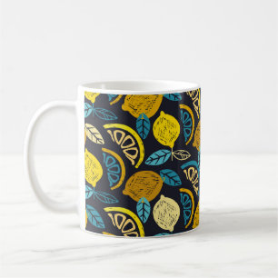 Citrus Limon lemon Doodle Hand gezeichnet Muster r Kaffeetasse