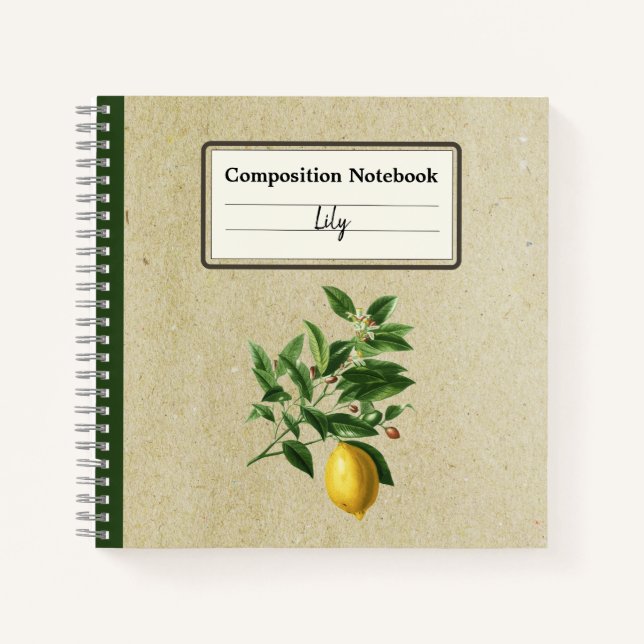 Citrus Limonium Illustration Personalisiert Comp Notizbuch (Vorderseite)