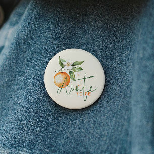 Citrus Little Cutie Baby Shower Tante wird bald Button