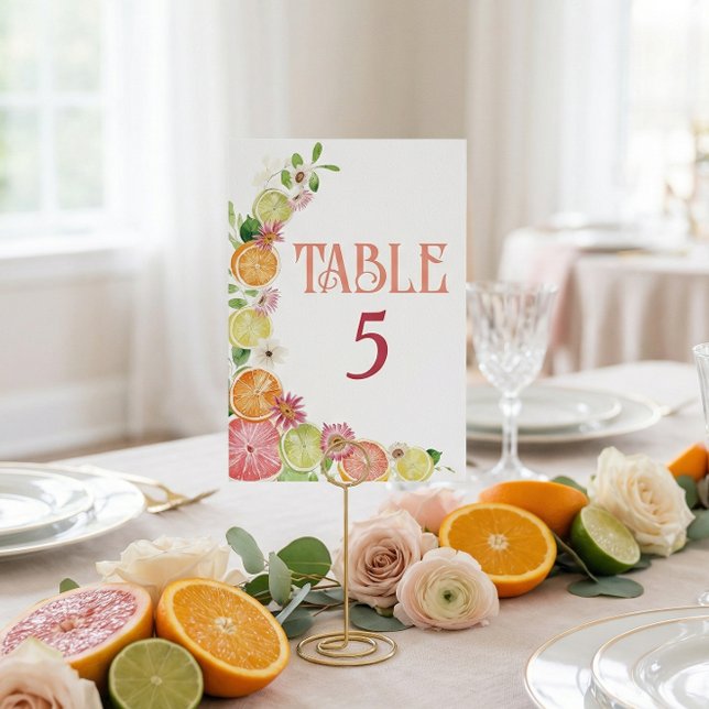 Citrus Main Squeeze Bridal Shower Table Number Tischnummer (Von Creator hochgeladen)