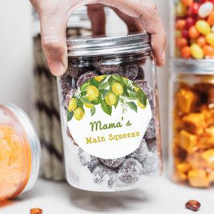 Citrus Main Squeeze Sweetie Lemon Baby Dusche Runder Aufkleber