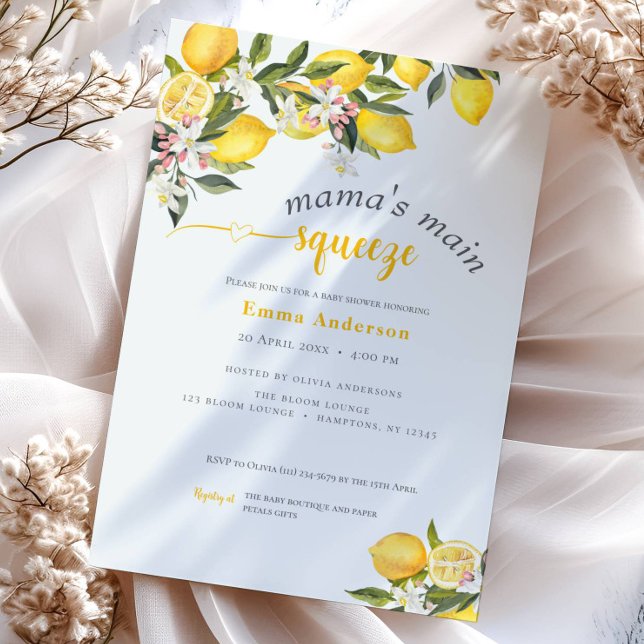 Citrus mama's wichtigste gepresste Babydusche Einladung (Von Creator hochgeladen)