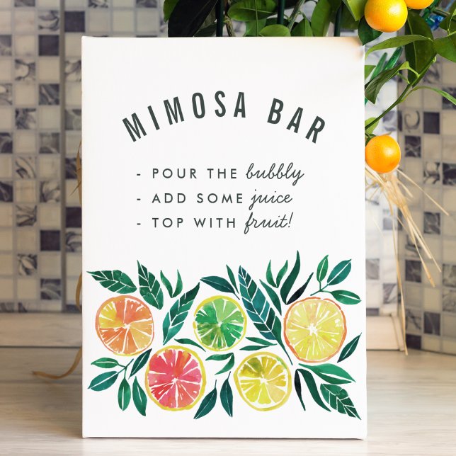 Citrus Mimosa Bar Cocktail Drinks Party Zeichen Poster (Sign Mock-up)