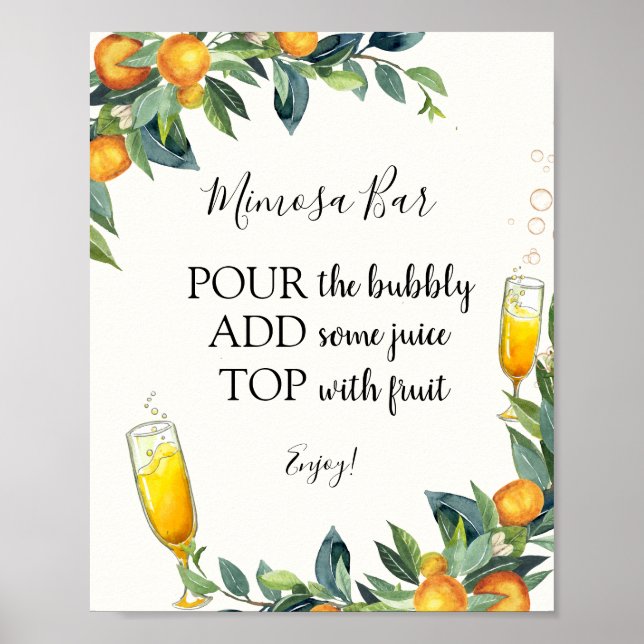 Citrus Mimosa Bar Drink Sign Poster (Vorne)