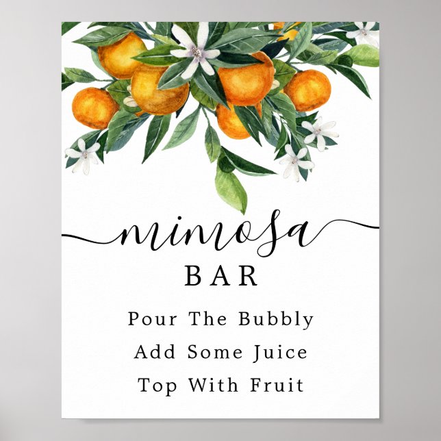 Citrus Mimosa Bar Sign Poster (Vorne)