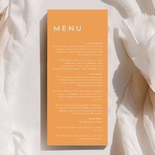 Citrus Minimalistisch Orange Wedding Flat Menükarte