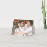 Citrus Minimalistisch Orange Wedding Foto geklappt