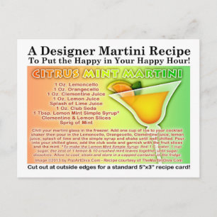 Citrus Mint Martini Rezept Postkarte