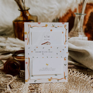 Citrus Monogram Amore & Aranci Wedding Einladungsbanderole