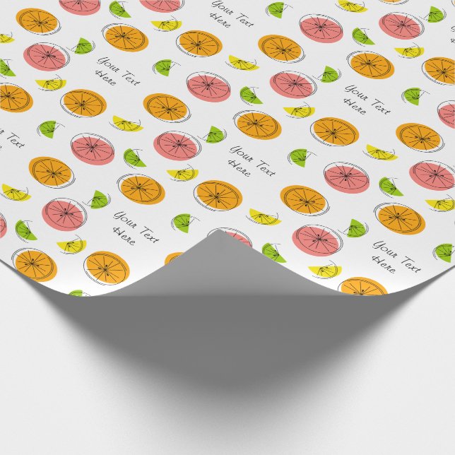 Citrus Multi Text Geschenkpapier (Ecke)