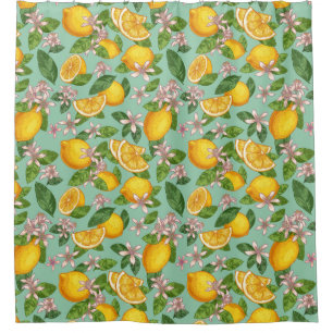 Citrus Muster Duschvorhang