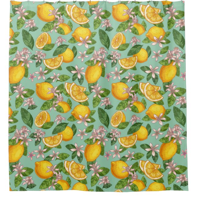Citrus Muster Duschvorhang (Vorderseite)
