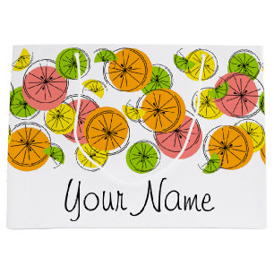 Citrus Name Geschenktasche groß Große Geschenktüte
