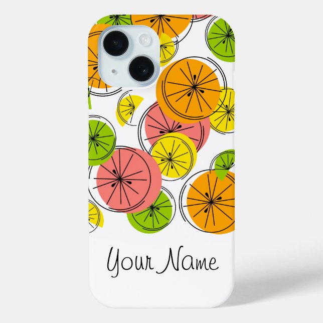 Citrus "Name" iPhone Gehäuse vertikal Case-Mate iPhone Hülle (Rückseite)