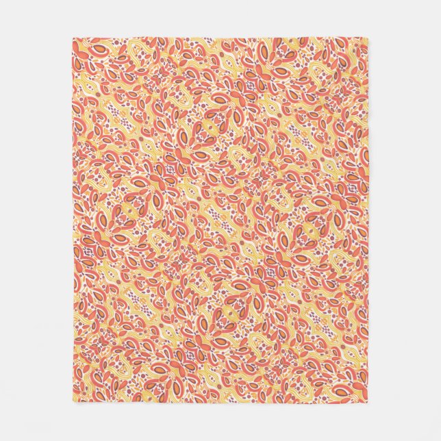 Citrus Orange Abstraktes Muster Fleece Blanket (Vorderseite)