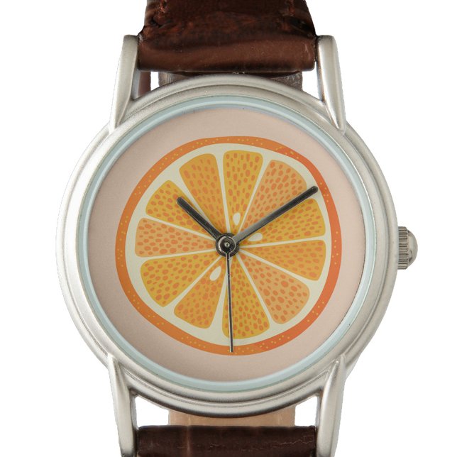 Citrus Orange Armbanduhr (Citrus Orange Slice fun watch)