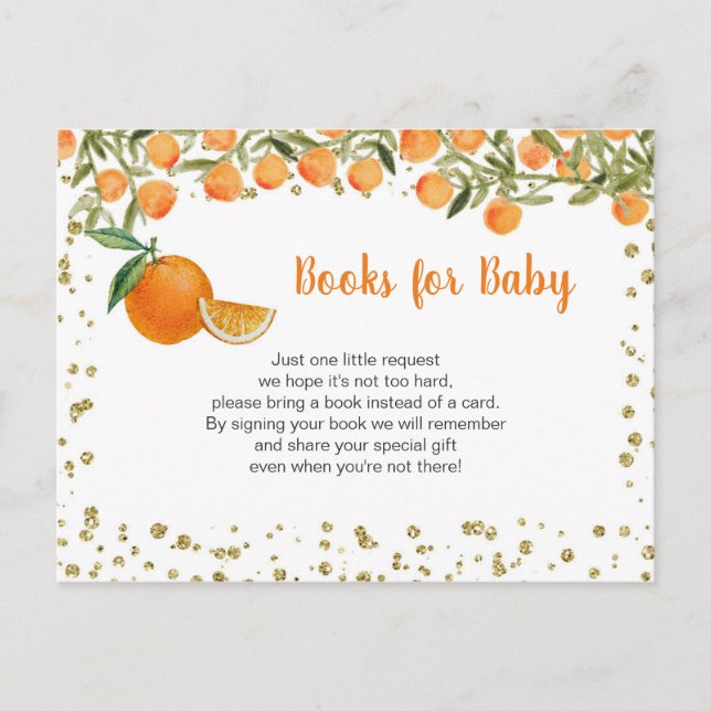 Citrus Orange Baby Books Insert Card Postkarte (Vorderseite)