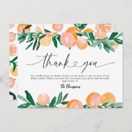 Citrus Orange Baby Dusche Vielen Dank Dankeskarte