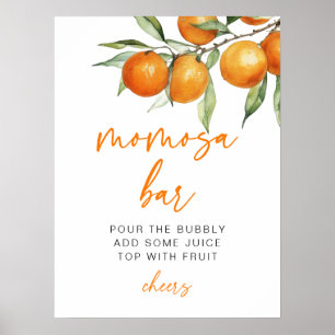 Citrus Orange Baby Shower Momosa Bar Poster