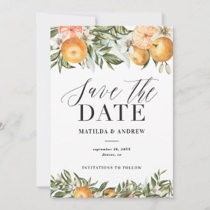 Citrus, orange + blüte Hochzeit speichern Sie das 