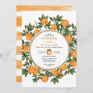Citrus Orange Botanische Mandarine Hochzeit Einladung