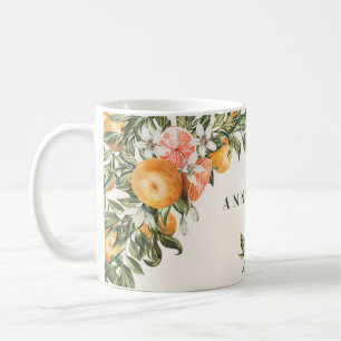 Citrus orange botanische moderne rustikale persona kaffeetasse