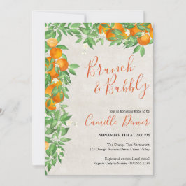 Citrus Orange Brunch & Bubbly Brautparty Einladung