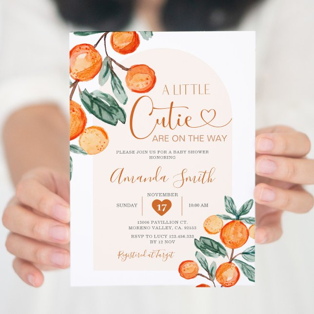 Citrus Orange Eine kleine Süsse ist auf dem Weg Einladung (Von Creator hochgeladen)