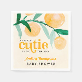 Citrus Orange Eine kleine Süsse Retro Baby Dusche Serviette