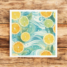Citrus Orange Fresh Lemon & Yellow Green Summer Serviette