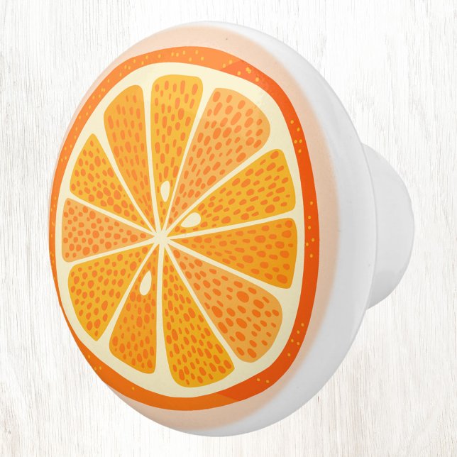Citrus Orange Fruit Fun Keramikknauf (Fun and fruity citrus orange fruit slice ceramic door pull or knob)