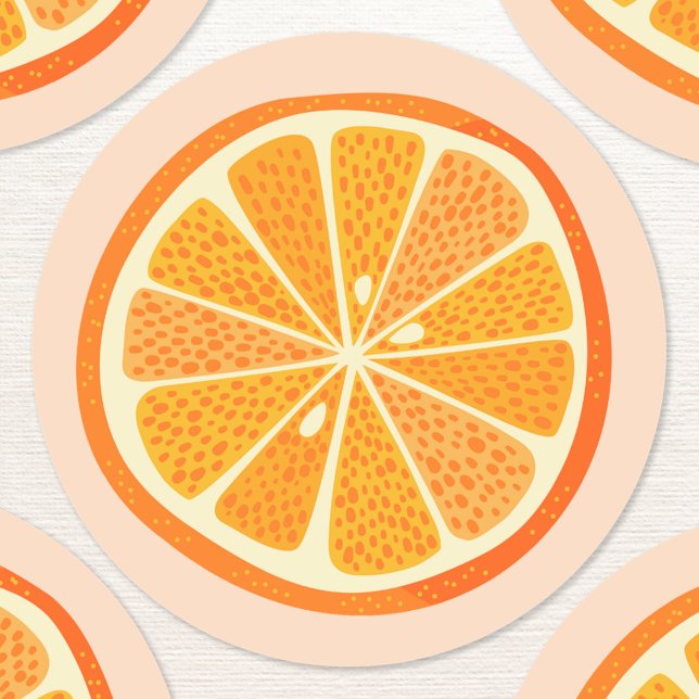 Citrus Orange Fruit Runder Aufkleber (Fun citrus orange slice stickers)