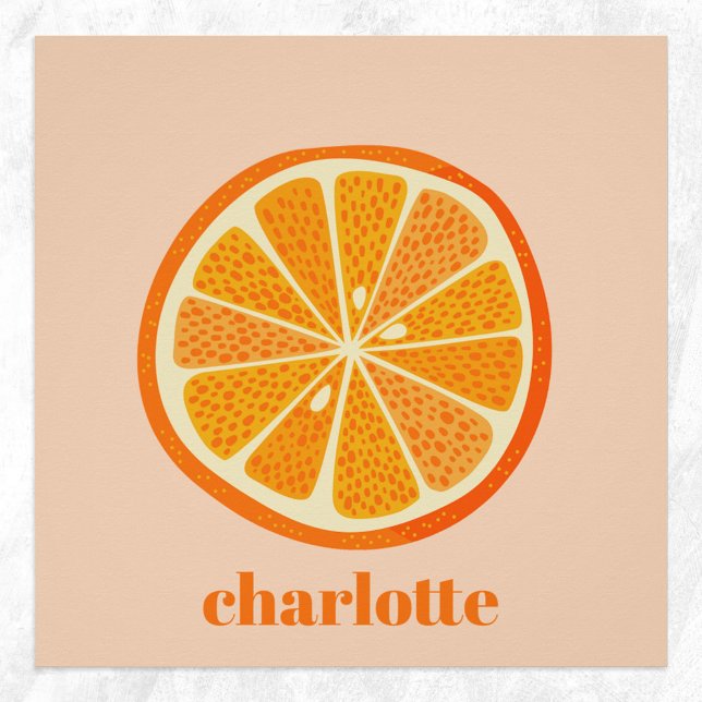 Citrus Orange Fun Personalisiert Poster (Personalized name fun citrus orange poster)
