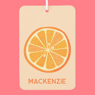 Citrus Orange Fun Personalisierter Name Autolufterfrischer