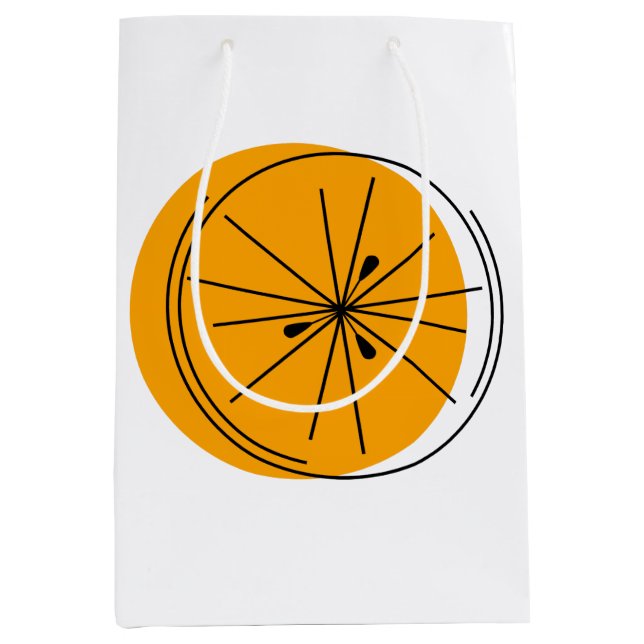 Citrus Orange Geschenksack Medium Mittlere Geschenktüte (Vorderseite)