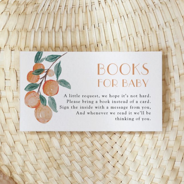 Citrus Orange Green Baby Showbücher für Baby Begleitkarte (Von Creator hochgeladen)