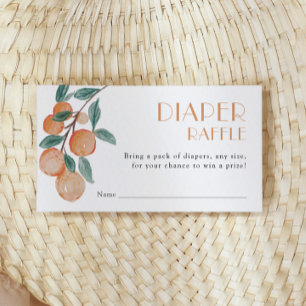 Citrus Orange Green Diaper Raffle Baby Dusche Begleitkarte