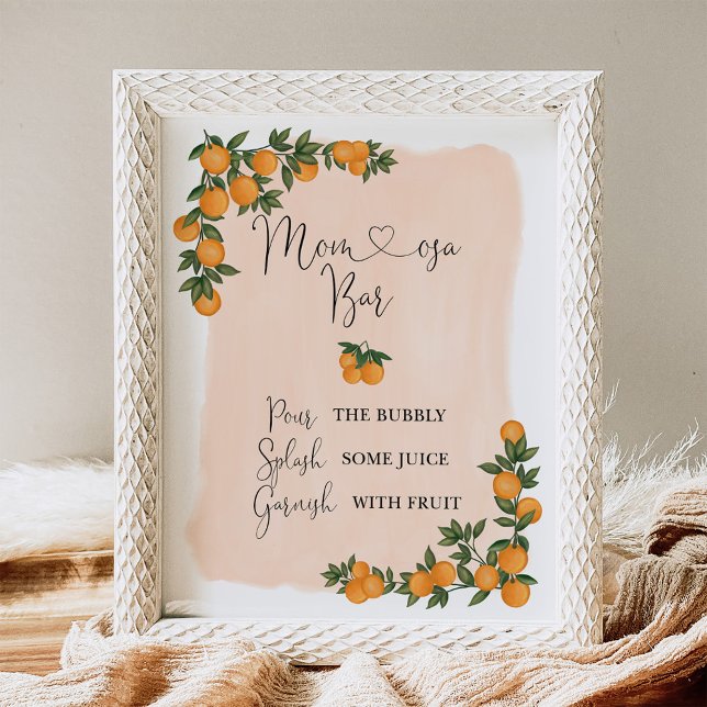 Citrus Orange Greenerenery Süsse Momosa Bar Sign Poster (Von Creator hochgeladen)