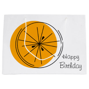 Citrus Orange Happy Geburtstagsgeschenk Tasche gro Große Geschenktüte