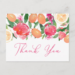 Citrus Orange Kumquat Peonies Floral Vielen Dank Postkarte