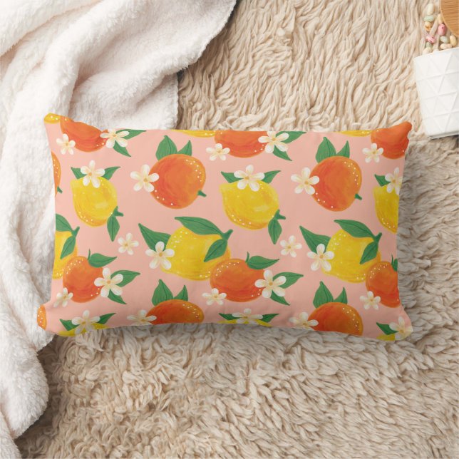 Citrus Orange Lemon Lumbar Throw Pillow Lendenkissen (Decke)