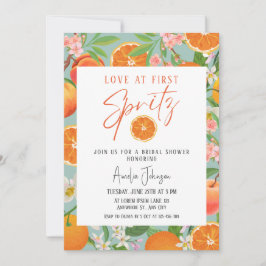 Citrus Orange Liebe bei First Spritz Brautparty Einladung