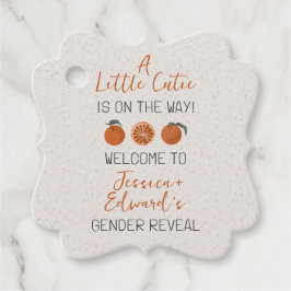 Citrus Orange Little Süsse Gender Reveal Party Geschenkanhänger