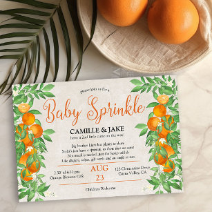 Citrus Orange Little Süsse Neutral Baby Sprinkle Einladung